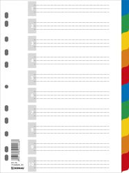 Przekładki DONAU, PP, A4, 225x297mm, 10+1 kart, mix kolorów