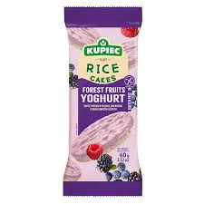 Kupiec Wafle ryżowe w polewie jogurtowej o smaku owoców leśnych 60g