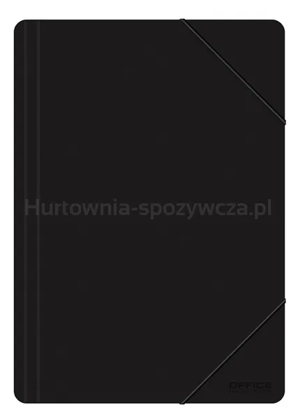 Office Products Teczka Z Gumką, A4, Pp, 500Mikr., 3-Skrz., Czarna 