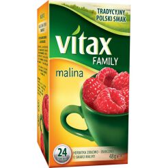 Vitax Family Herbatka Ziołowo-Owocowa O Smaku Maliny 48 G (24 Torebki)