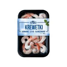 Abramczyk Krewetki Białe 31-40 Blanszowane Bez Głowy Bez Pancerza Z Ogonkiem 20% 180/225G Ocean