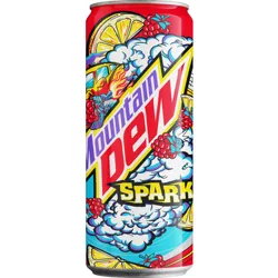 Mountain Dew Spark Napój gazowany o smaku cytrynowo-malinowym 330 ml kaucja