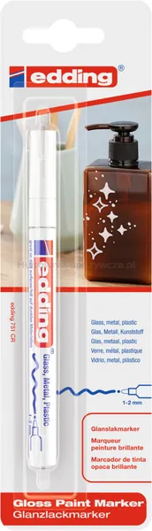 Edding Marker olejowy połyskujący e-751 1-2mm, blister, biały 