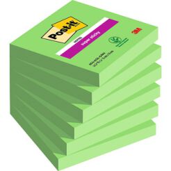 Bloczek Samoprzylepny Post-It Super Sticky (654-6Ss-Aw), 76X76Mm, 1X90 Kart., Zielony