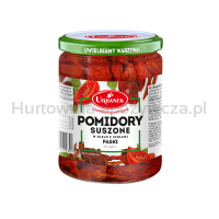 Pomidory suszone w oleju z ziołami paski 480g/320g Urbanek