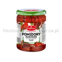 Pomidory suszone w oleju z ziołami paski 480g/320g Urbanek