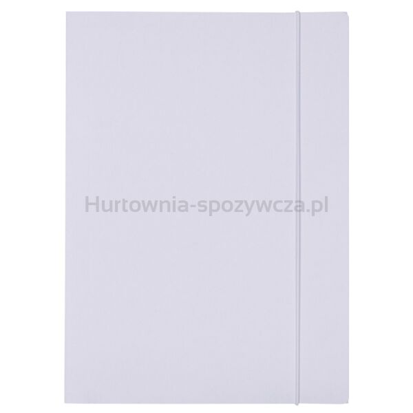Teczka z gumką OFFICE PRODUCTS Budget, karton, A4, 250gsm, 3-skrz., biała