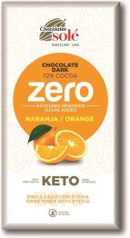 Czekolada gorzka 72% kakao bez dodatku cukru z pomarańczą ze stewią KETO 100 g