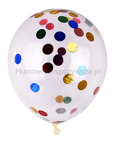 Zestaw balonów PARTY GO, z konfetti, 25cm, 6 szt., mix kolorów