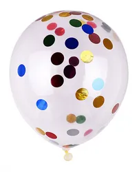 Zestaw balonów PARTY GO, z konfetti, 25cm, 6 szt., mix kolorów