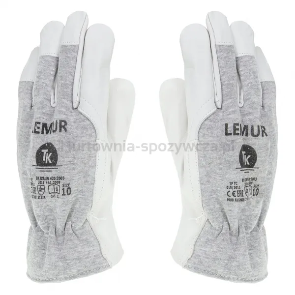 Rękawice TK LEMUR, rozm. 8, szare