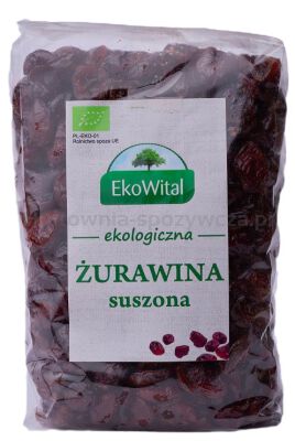 Żurawina suszona (słodzona cukrem trzcinowym) BIO 500 g