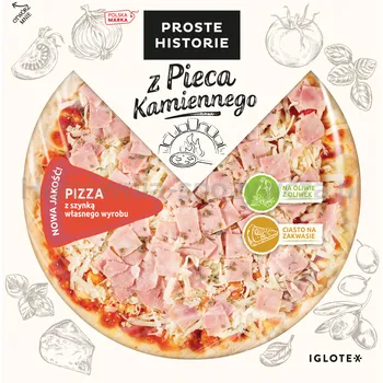 Proste Historie Pizza z pieca kamiennego z szynką 390g