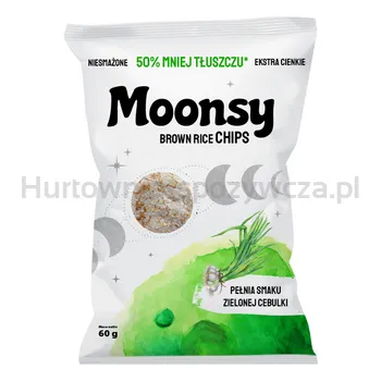Moonsy Chipsy Ryżowe Zielona Cebulka 60G