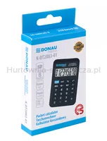Kalkulator kieszonkowy DONAU TECH, 8-cyfr. wyświetlacz, wym. 89x58x11 mm, czarny - 2