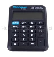 Kalkulator kieszonkowy DONAU TECH, 8-cyfr. wyświetlacz, wym. 89x58x11 mm, czarny - 4