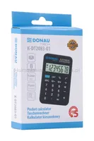 Kalkulator kieszonkowy DONAU TECH, 8-cyfr. wyświetlacz, wym. 89x58x11 mm, czarny - 8