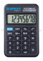 Kalkulator kieszonkowy DONAU TECH, 8-cyfr. wyświetlacz, wym. 89x58x11 mm, czarny - 10