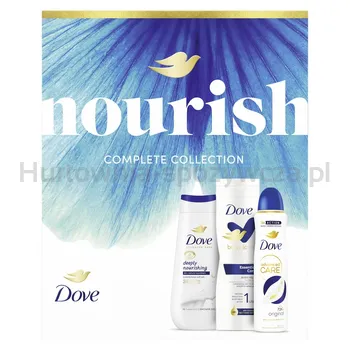 Dove Advanced Care Deeply Nourishing Żel pod prysznic 225 ml + Balsam Essential Care 250 ml + Antyperspirant Original 150 ml