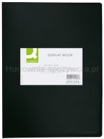 Teczka ofertowa Q-CONNECT, PP, A4, 380mikr., 40 koszulek, czarna z etykietą - 2