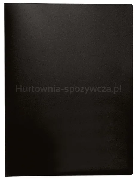 Teczka ofertowa Q-CONNECT, PP, A4, 380mikr., 40 koszulek, czarna z etykietą