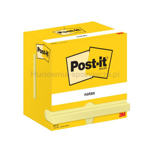 Bloczek samoprzylepny POST-IT, 76x127mm, 12x100 kart., żółty - 2