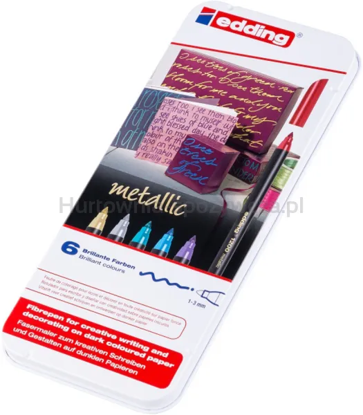 Edding Pisaki metaliczne e-1200/6 1-3mm, 6 szt., mix kolorów 