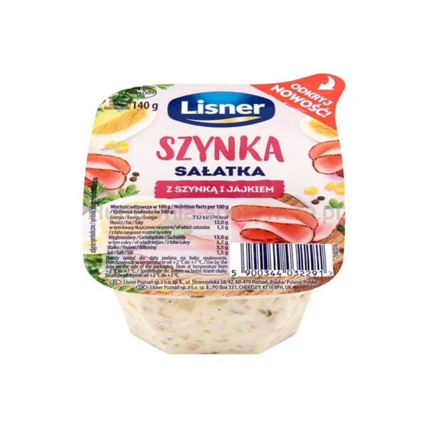 SZYNKA Sałatka z szynką i jajkiem 140 g Lisner