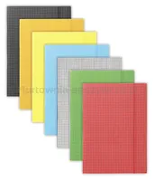 Donau Teczka z gumką karton, A4, 400gsm, 3-skrz., pomarańczowa w kratę  - 2