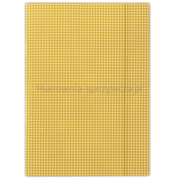 Donau Teczka z gumką karton, A4, 400gsm, 3-skrz., pomarańczowa w kratę 