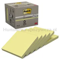 Ekologiczne Post-It Karteczki Samoprzylepne(654-1B), 76X76Mm, 6X100 Kart., Żółte  - 2