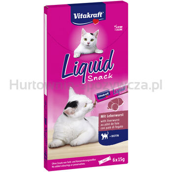 Vitakraft CAT LIQUID SNACK 6x15g wątróbka+biotyna