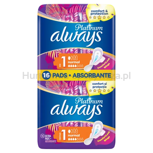 Always Podpaski Platinum Normal 16 Sztuk