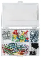 Office Products Zestaw biurowy (pinezki, klipy i spinacze) mix 153szt., mix kolorów  - 2