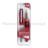 Pióro wieczne Platinum Prefounte Crimson Red, M, w plastikowym opakowaniu, na blistrze, bordowe - 5
