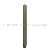 Świeca stołowa długa ryflowana DONAU HOME, 25x300 mm, 4 szt., khaki - 2