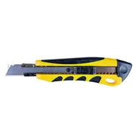 Nóż pakowy OFFICE PRODUCTS Professional, gumowa rękojeść, z blokadą, żółto-czarny - 3