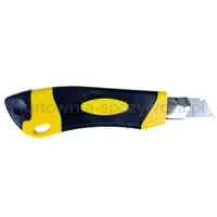 Nóż pakowy OFFICE PRODUCTS Professional, gumowa rękojeść, z blokadą, żółto-czarny - 2