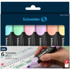 Zestaw Zakreślaczy Schneider Job Pastel, 1-5 Mm, 6 Szt., Pudełko Z Zawieszką, Mix Kolorów