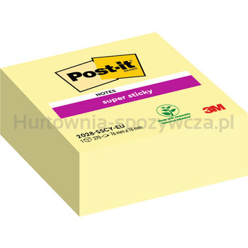 Post-It Super Sticky Kostka samoprzylepna, żółta, 76x76 mm, 270 kartek