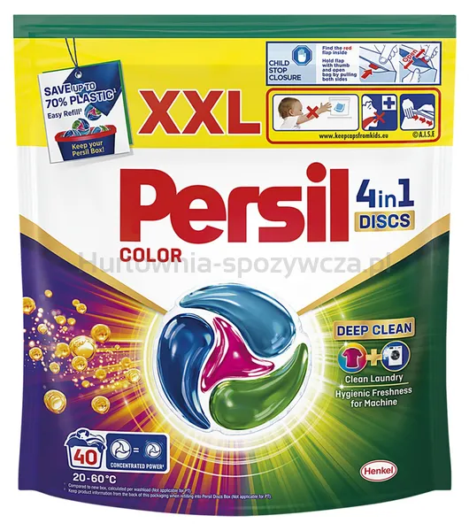 Kapsułki do prania PERSIL Deep Clean Discs Color 4w1, kolor, 40 szt.
