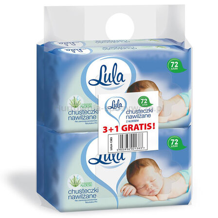 Chusteczki Nawilżane Lula Z Aloesem 72 Szt. 3+1 Stella
