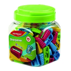 Temperówka plastikowa KEYROAD Easy-Sharp, pojedyncza, w plastikowej tubie, mix kolorów