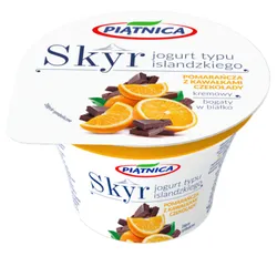 Piątnica Skyr jogurt typu islandzkiego pomarańcza z kawałkami czekolady 150 g