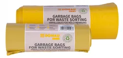 Worki na śmieci DONAU ECO, do segregacji plastiku, 120l, 10 szt., żółte