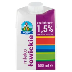 Łowicz Mleko UHT1,5% 500 Ml Bez Laktozy