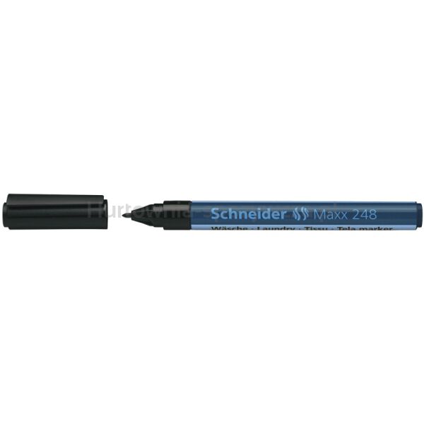 Marker permanentny do tkanin SCHNEIDER Maxx 248 Laundry, okrągły, 1mm, blister, czarny - 2