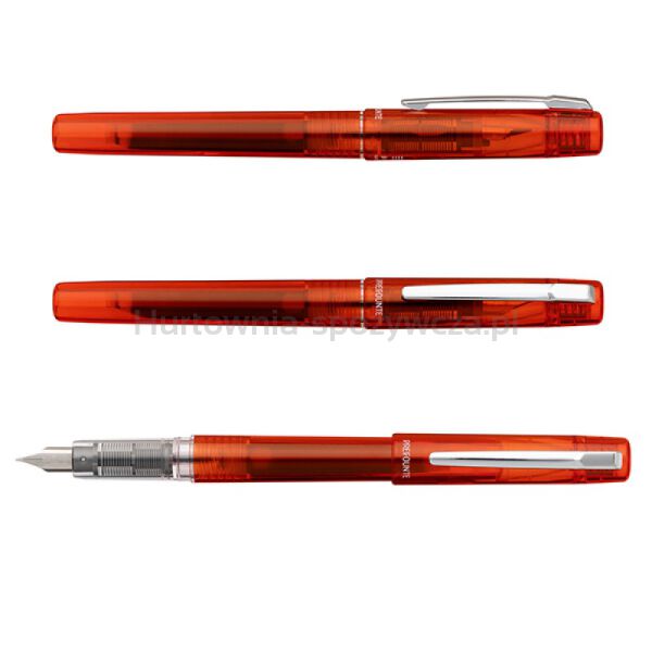 Platinum Pióro wieczne Prefounte Vermilion Orange, M, w plastikowym opakowaniu, na blistrze, pomarańczowe  - 5