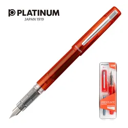 Platinum Pióro wieczne Prefounte Vermilion Orange, M, w plastikowym opakowaniu, na blistrze, pomarańczowe 