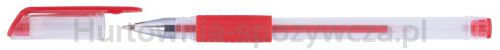 Długopis Żelowy Office Products, Gumowy Uchwyt, 0,5Mm, Czerwony